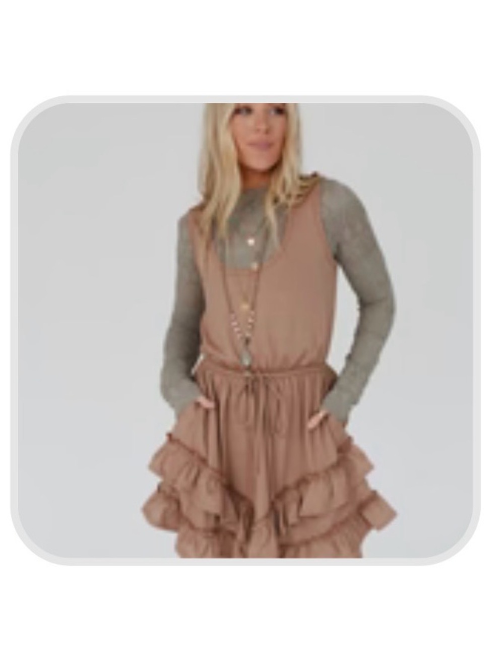 Ruffle hem dress - Mocha 3BN
